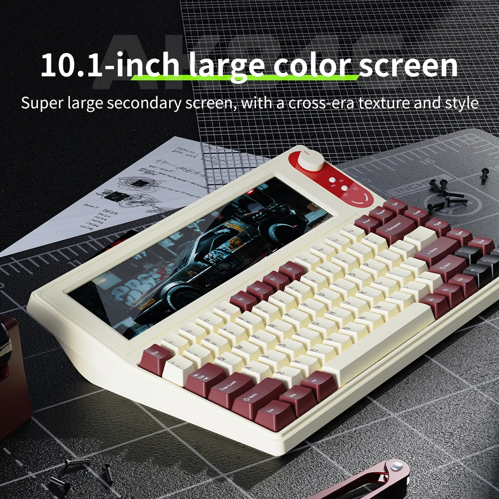 Ajazz AKP846 84 Keys Whit LCD Color Screen Wired Mechanical Hot-swappable Switch Mechanical Keyboard