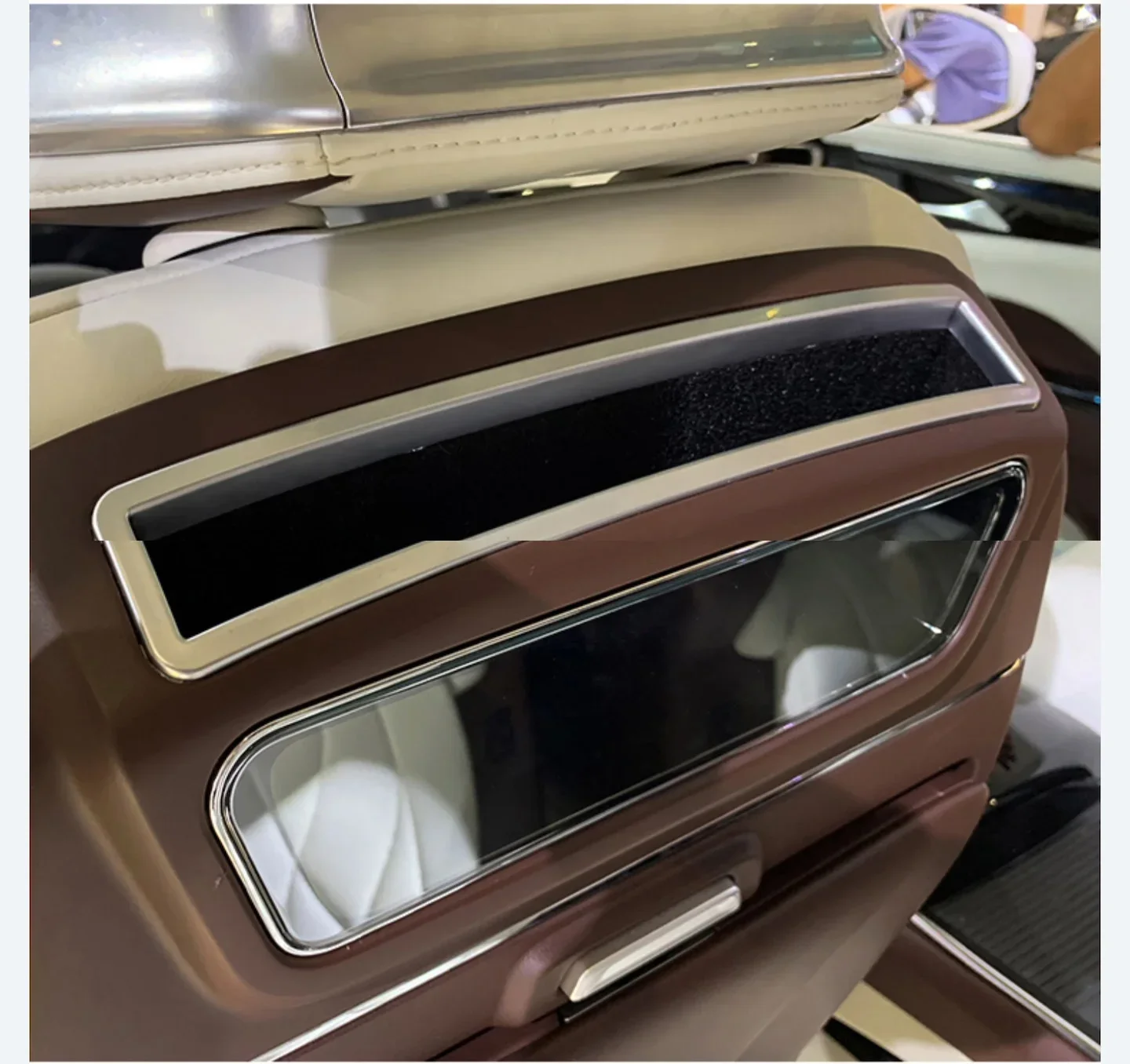 TLF Commercial Vehicle Middle Row Smart Table Board PVC Backrest with Touch Screen Square Commercial Vehicle Smart Table