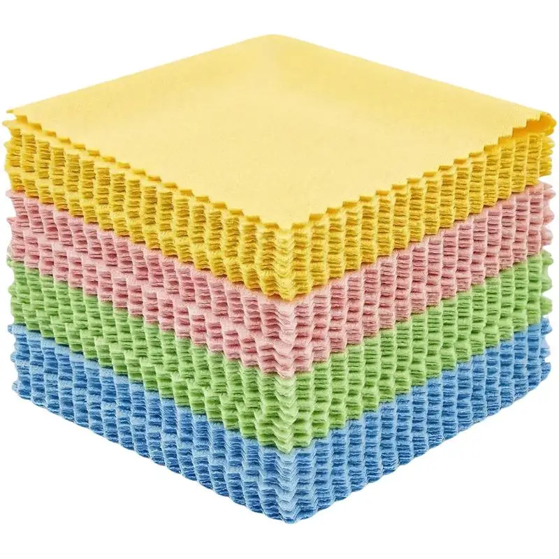 Microfiber Glasses Cleaning Cloths No Residue Soft Solid Color Portable Cloths for All Digital Screens Eyeglasses Camera Lens