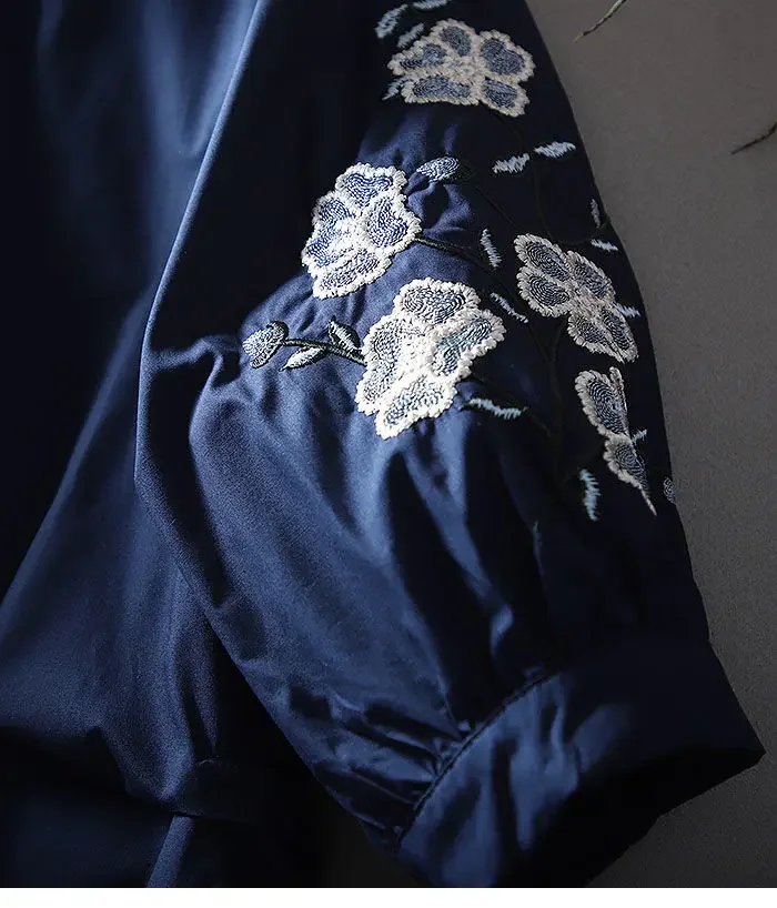 Casual Embroidery Flower Loose Top Shirt 2024 New Fresh Literature and Art Lantern Sleeve Western Style Shirt Women\'s Top Summer