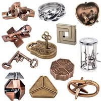 Creative Classic IQ Metal Brain Teaser Magic Baffling Puzzles Game Toys for Children Adults Funny Kids Gifts