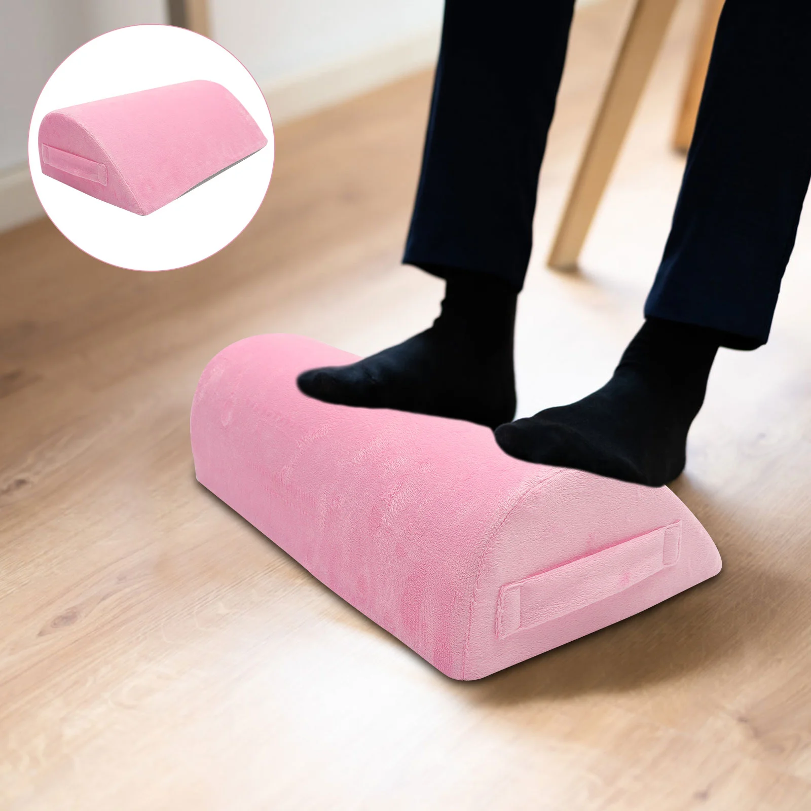 Double Layer Support Pillow Foot Office Footstool Rest Holder 43x25x13cm Crystal Velvet Necessities