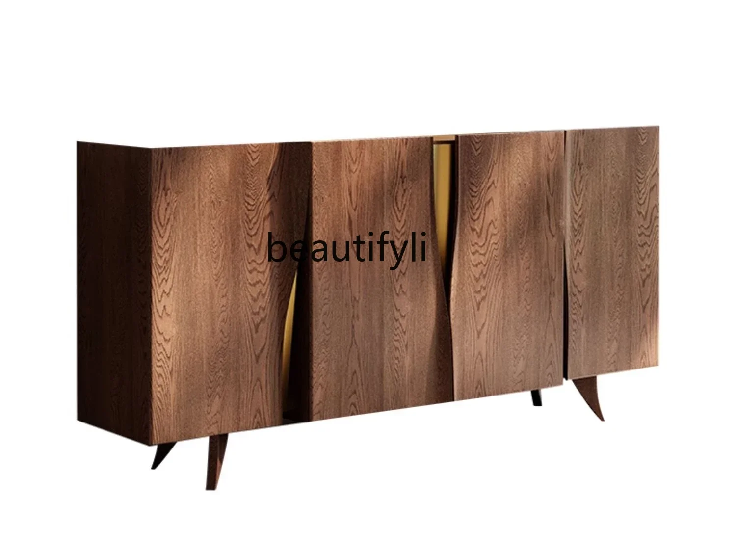 

Medieval solid wood dining side cabinet, storage cabinet, living room retro storage cabinet, walnut entrance cabinet