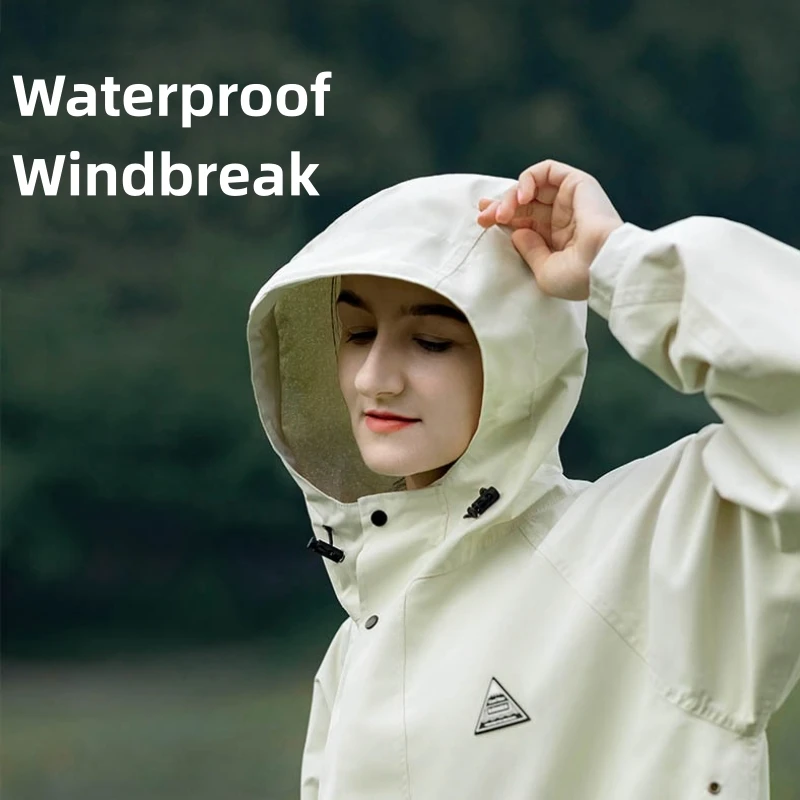 2024 New Multifunctional Women Raincoat Highquailty Waterproof Windbreak  Hoody Coat Hoody Outdoor Lightweight Portable