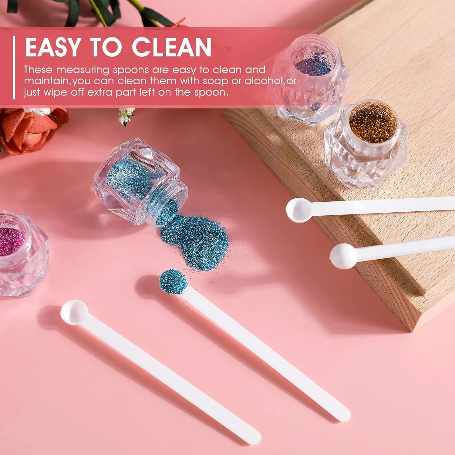 200Pcs Mini Measuring Spoons 0.15ml Micro Powder Scoop for Sugar Cosmetics Coffee Milk Glitter Measurement Tools Supplies