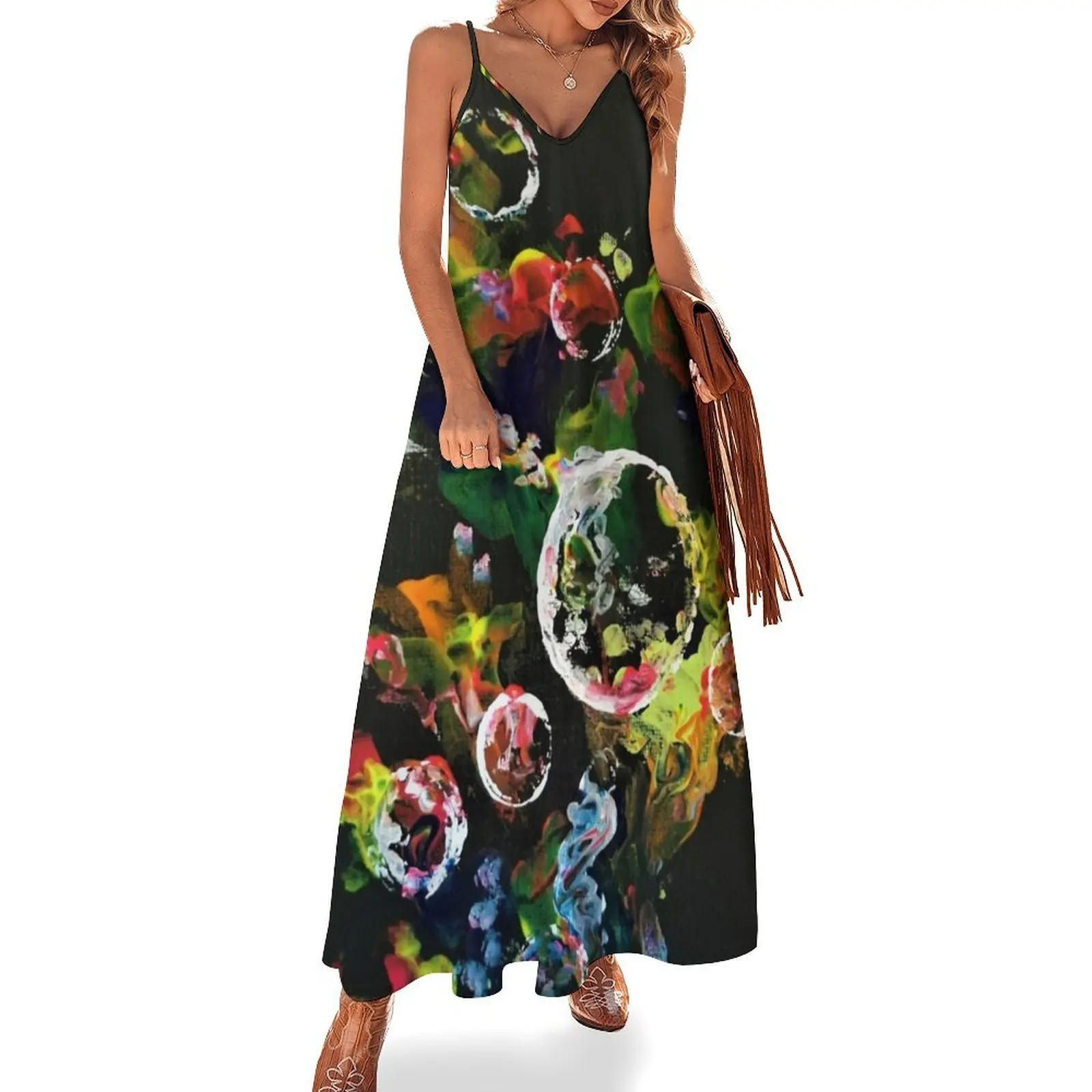 

Happy Bubbles - Redbubble Fashion and Home Accessories by Winnie Tam Sleeveless Dress evening dress women dresses summer Dress