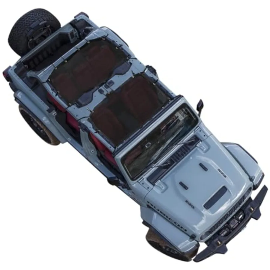 

Sunshade Bikini Top for 2024+ Jeep Mesh Sun Shade Top Cover Bimini Top for 2025 2026 Jeep Wrangler JL Accessories 4 Door Hard T