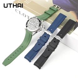 20mm Soft FKM Fluorine Rubber Strap Men's and Women's WatchBand Universal Waterproof Silicone watch Strap UTHAIG28