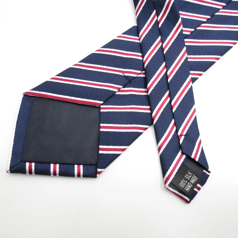 Men's Business Dress Tie, Dark Blue 8cm Dotted Stripe Tie, Customized with High Density Polyester