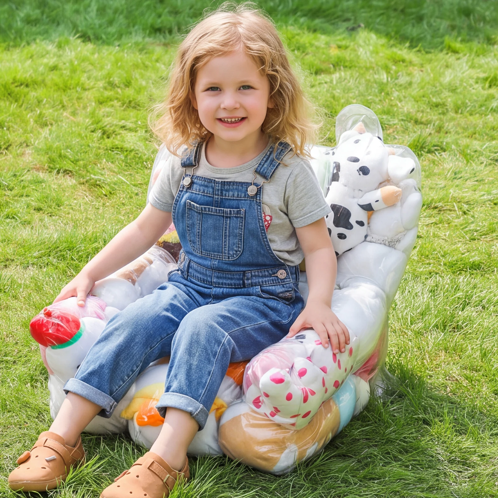 Clear Stuffed Animal Storage Bean Bag with Zipper for Kids & Adults Playroom Decor(No Filler) Clear Plush Storage Chair Cover