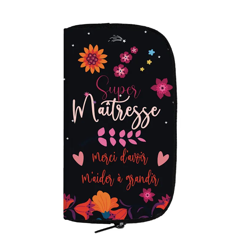 Super Atsem Merci Maitresse Print Wallet Woman Aesthetic Graphic Girls Case ID Card Bag Teacher's Day Graduation Gift