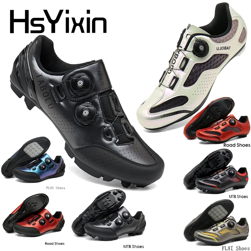 Fahrradschuhe, Atmungsaktive MTB-Schuhe für Herren und Damen, Rennrad-Sportschuhe, Flache Schuhe, Rennrad- und Mountainbike-Pedalschuhe