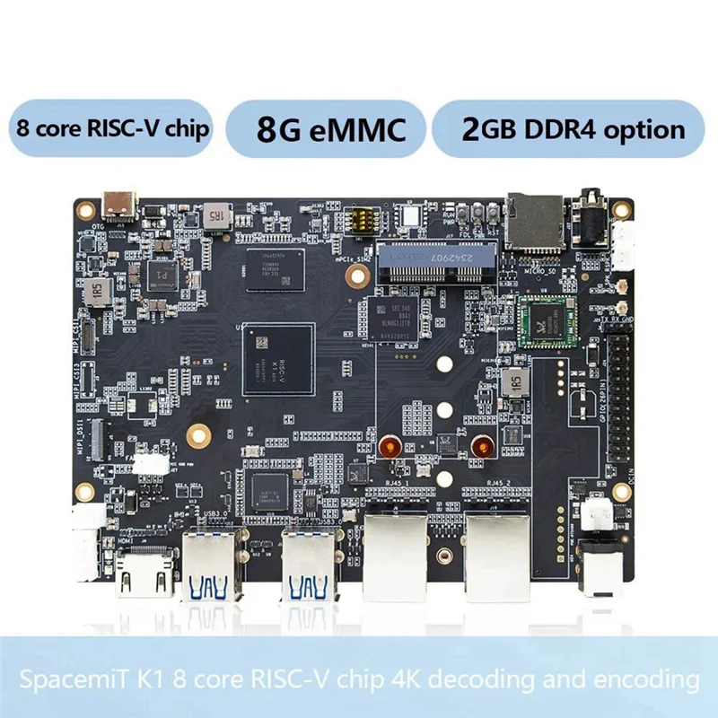 N88R untuk Bananapi BPI-F3 Papan Pengembangan Spacemit K1 8Core RISC-V Chip 2G LPDDR4 8G EMMC 2.4G/5G Wifi BT 4.2 Motherboard