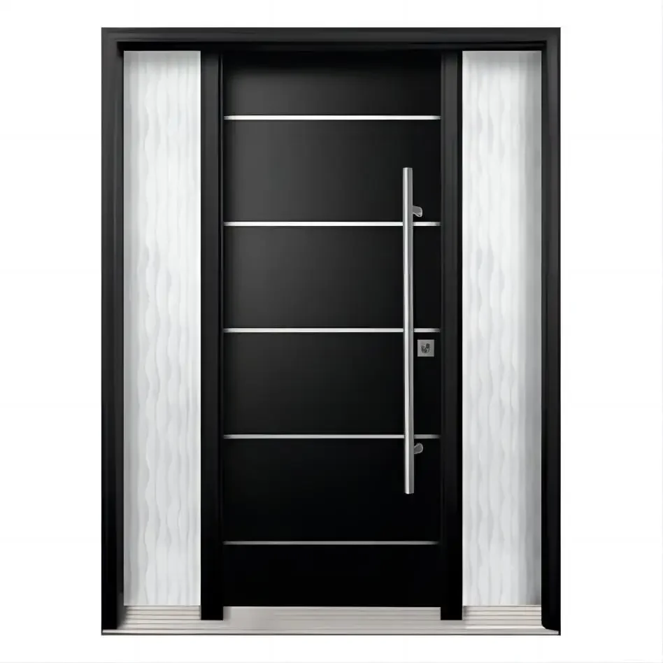 Sixinalu Front Doors Aluminum Alloy Profile Construction Security Front Entrance Doors Exterior Entry Doors Custom Size Color