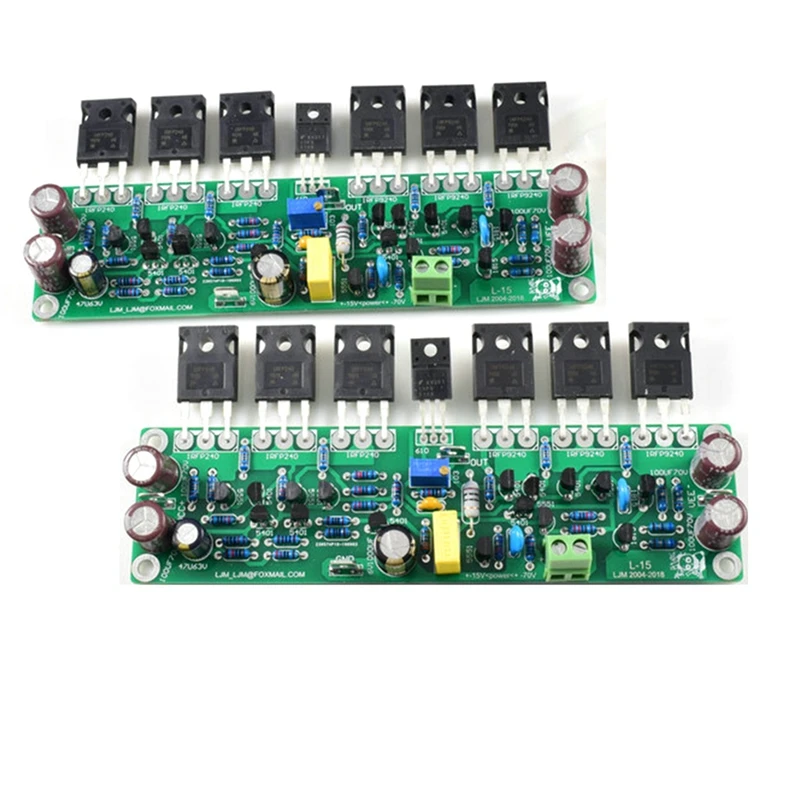 

2Pcs L15 FET Power Amplifier 2 Channels 3 Pairs IRFP240 IRFP9240 150W 8R ,300W 4R, 600W 2R