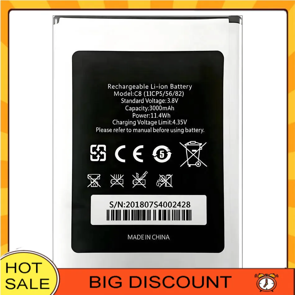 

Long Lasting 3000Mah Mobile Phone Battery For Oukitel C8
