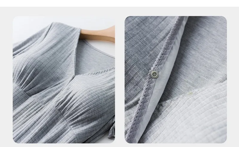 pijamas de mujer lactancia manga larga embarazadas algodon camison maternal enfermera premamá ropa pregnant de premama p
