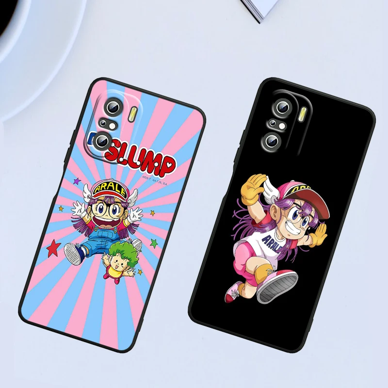 Anime Arale For Xiaomi Redmi Note 13 12 11E 11S 11 11T 10 10S 9 9S Pro Plus 4G 5G Black Phone Case