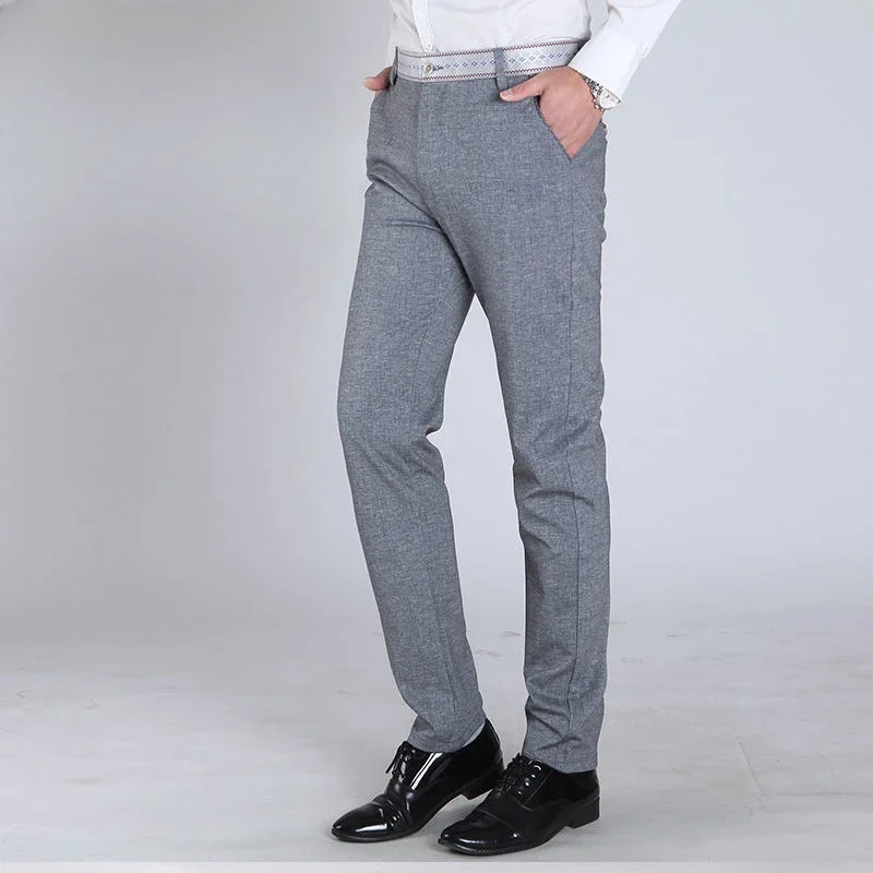 Work Fluid Office Tressed Men's Summer Pants Draped Slim Fit Male Suit Trousers Vintage 2024 Luxury Clothes Offer Fashion Up