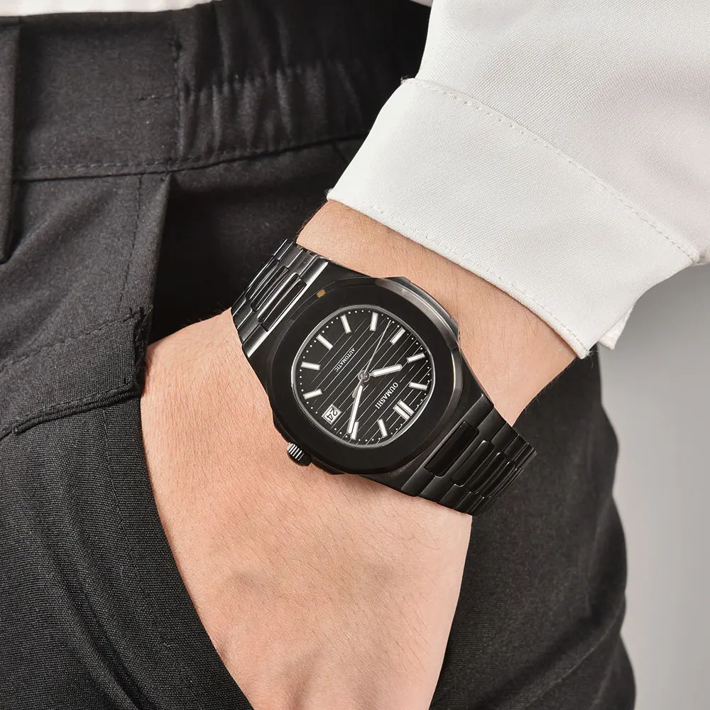 43MM 高級カスタム腕時計 NH35 自動巻き機械式ムーブメント サファイアガラス ステンレススチールストラップ ビジネスウォッチ