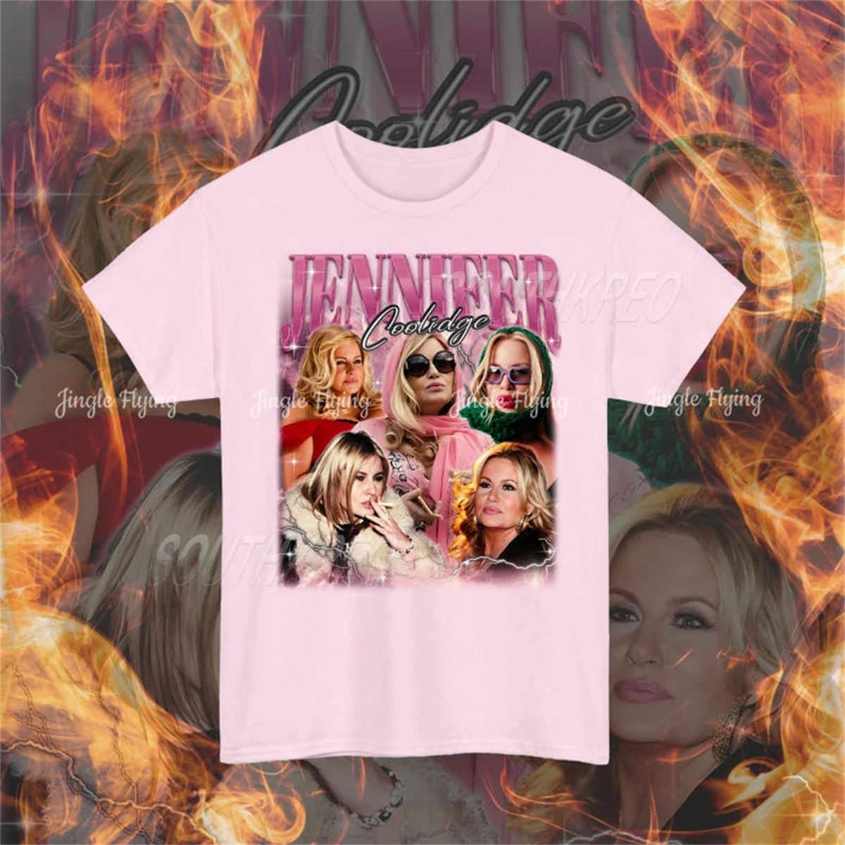 قميص جينيفر كوليدج الكلاسيكي المحدود للجنسين للرجال والنساء في التسعينيات