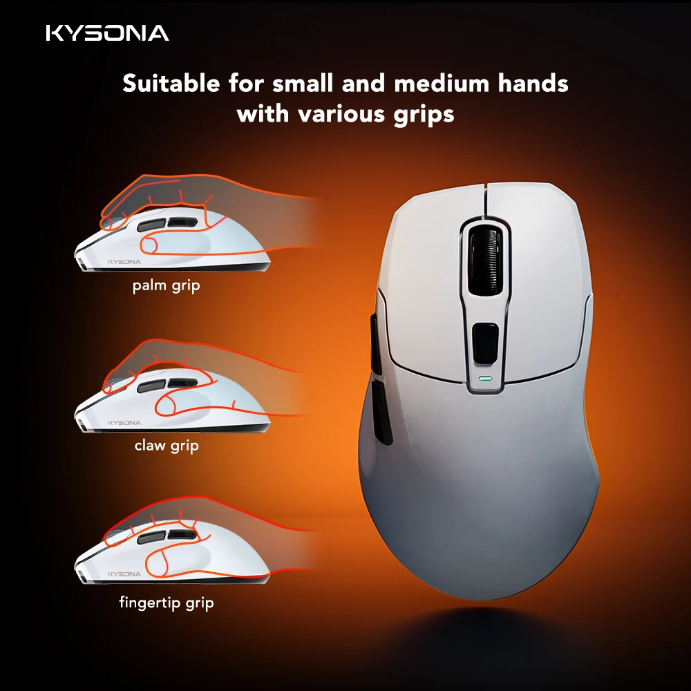 Choice KYSONA Uranus Pro Wireless Gaming Mouse 54g PAW3395 Lightweight 8KHz Polling Rate 26000DPI Optical Sensor For Laptop PC