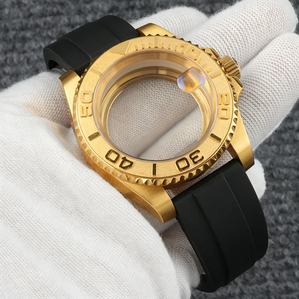 10ATM Waterproof 40mm NH35 Case Rubber Strap Bracelet For YACHT-MASTER SUB GMT NH35 NH36 NH34 NH38 Movement Sapphire glass