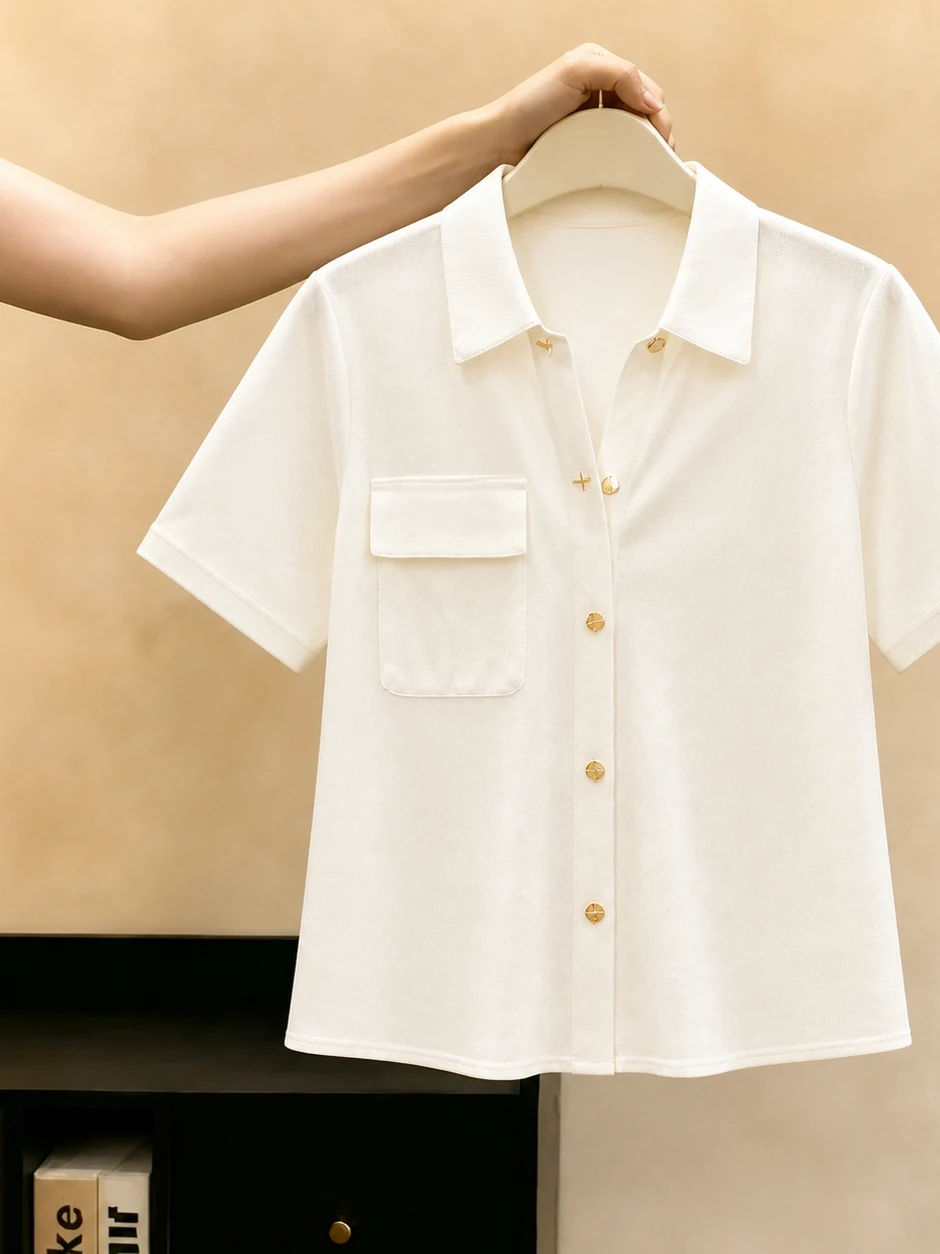 

Minimalist Knitted Summer Cardigan Single Button Ageless Elegance Korean Style Commute Casual Versatile Short Sleeve Women's Top