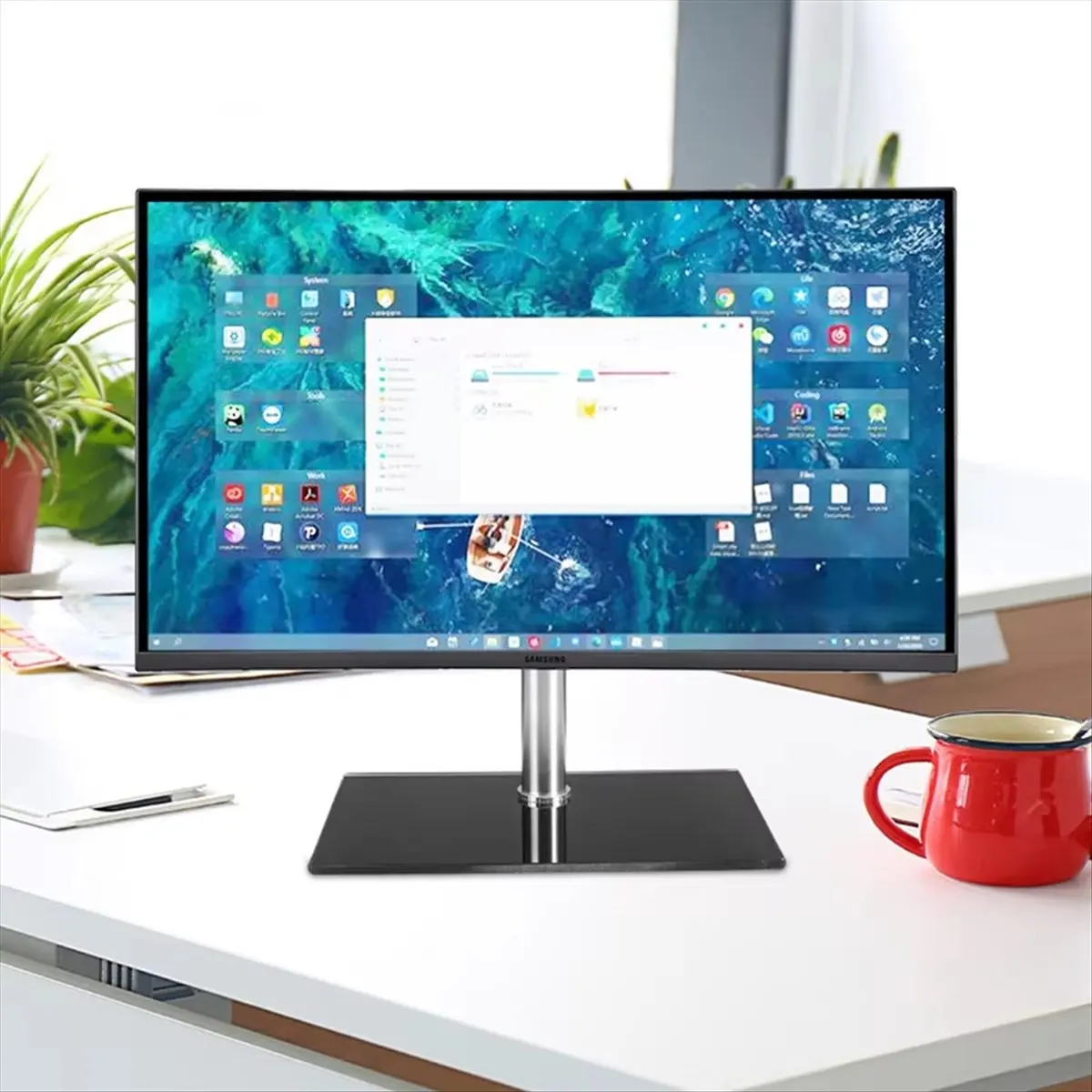 A64I Universal Tv Stand Adjustable Table Top Tv Stand for 14-27 Inch Led Height Screen Holder Tv Base Stand with Base