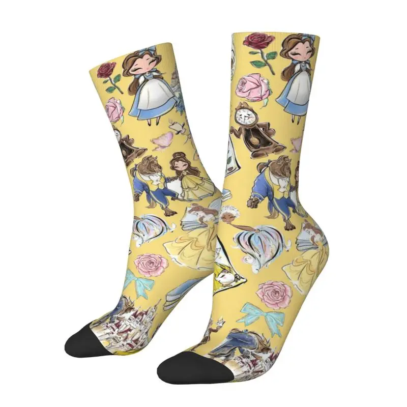 

Custom Beauty And The Beast Men Women Crew Socks Unisex Cute 3D Print Dress Socks