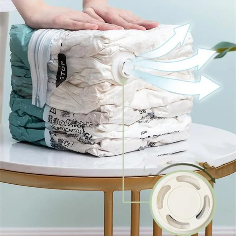 3-5PC No Need Pump Vacuum Bags Large Plastic Storage Bags for Storing Clothes blankets Compression Empty Bag Travel Accessories