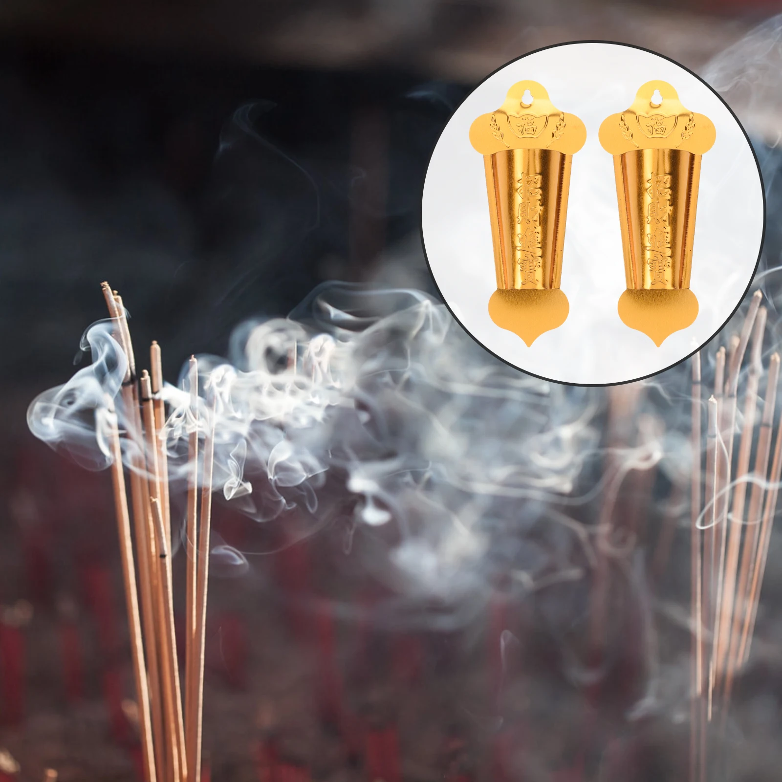 

2Pcs Wall-Mounted Stainless Steel Incense Burner Hanging Censer Decorative Holder for Home Office Temple Aromatherapy