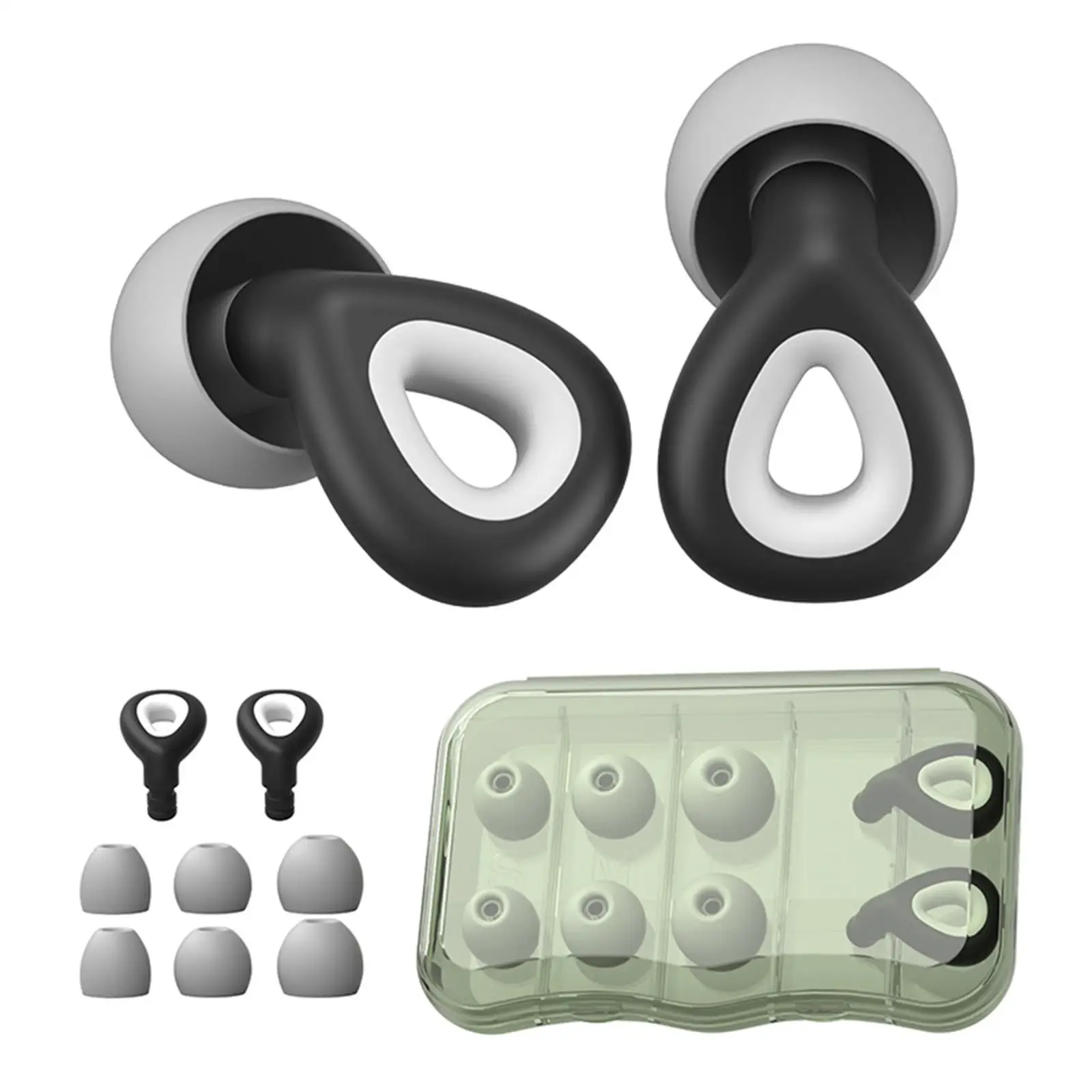 Silicone Ear Plugs Hearing Protection Reusable for Study Snoring Loud Noise