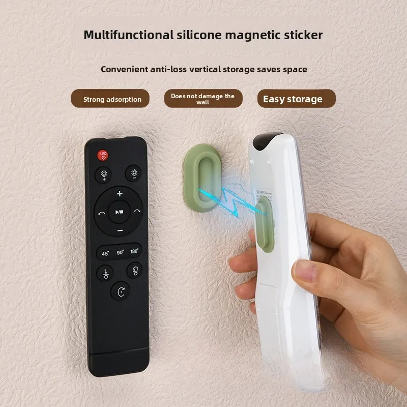

Remote control magnetic sticker storage hook silicone non-drilled wall-mounted strong magnetic electric toothbrush holder