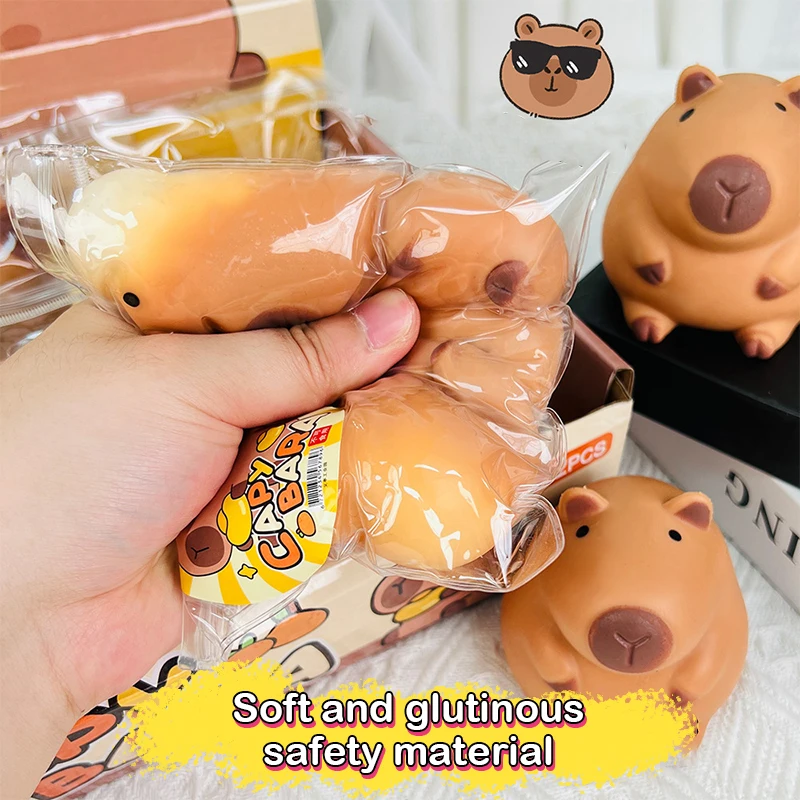 1pcs Cute Cartoon Capybara Mochi Pinching Toy Squishy Toy Slow Rebound Decompression Toys Stress Release Hand Relax Gifts