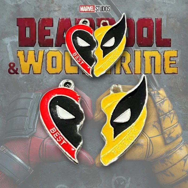 Disney Marvel Anime Deadpool i Wolverine Wisiorek Najlepsi przyjaciele Breloczek Ręcznie robione kolczyki Akcesoria Prezent