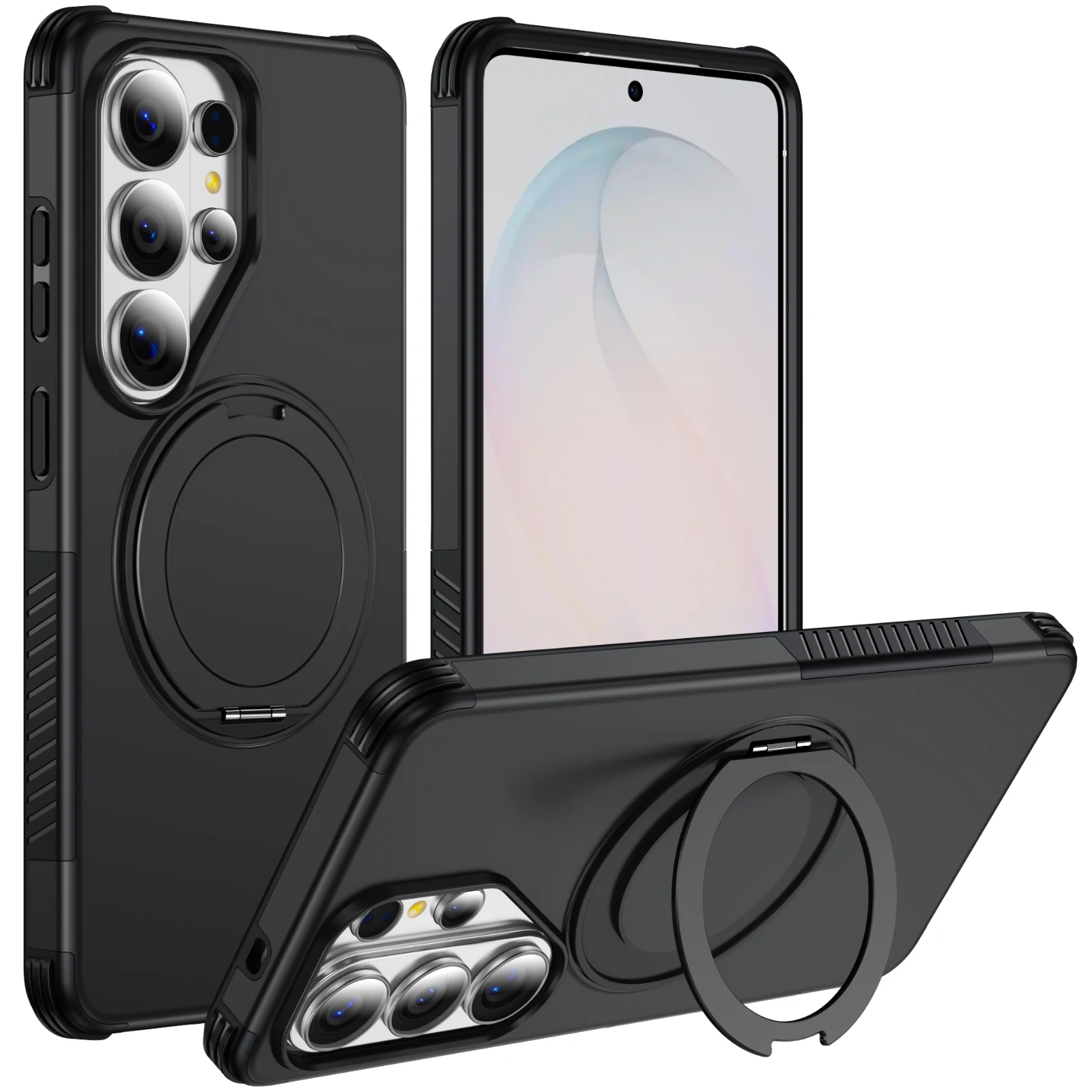 Armor Shockproof Case For Samsung Galaxy S26 S25 S24 Plus S23 Ultra 360° Rotating Magnetic Metal Ring Bracket Hard Phone Cover