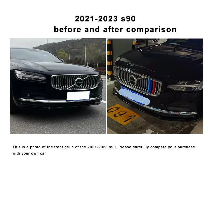 for volvo s90 v90 three-color net decoration strip new network modified special color stickers 2017-2023 Car accessories