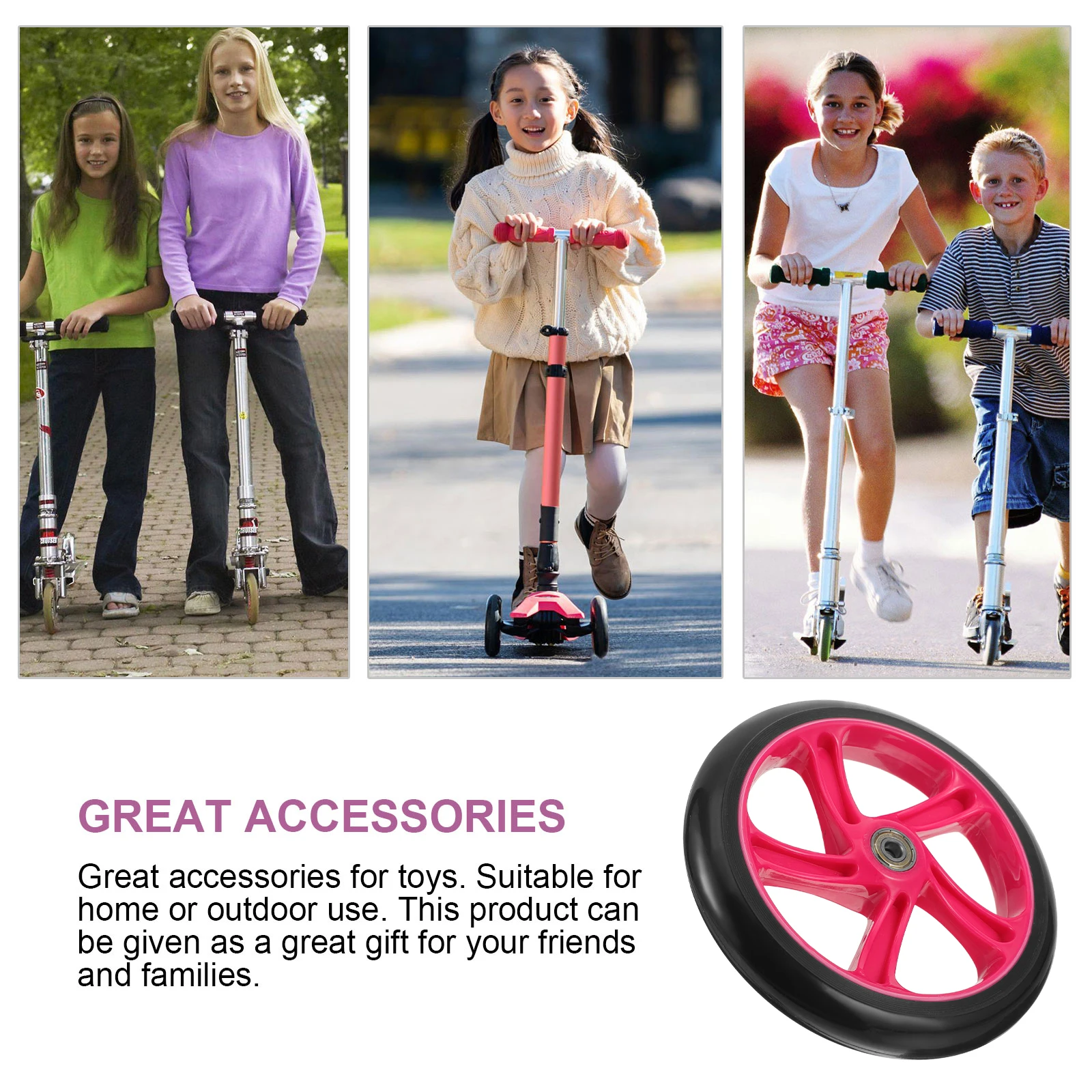 

Skateboard Scooter Wheels Replacement Pu Heavy Duty Universal Wheel Bearing for Kick Scooter Wheelchair Child Cart Stable