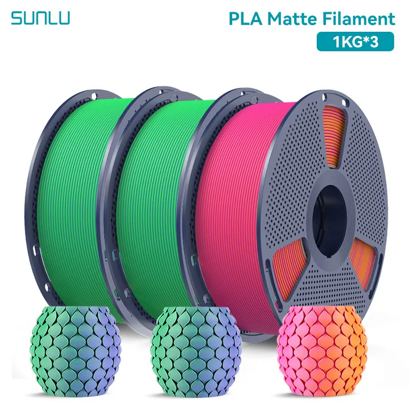 SUNLU 3KG tweekleurig mat PLA-filament 1,75 mm 1 kg spoel (2,2 lbs) mat 3D-printer PLA-filament geschikt voor de meeste FDM-printers