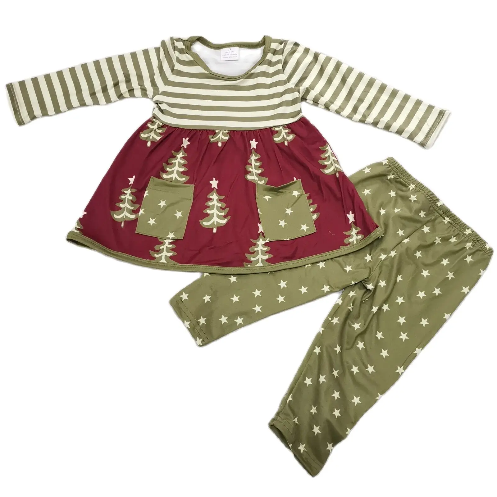 

Green Stripe Christmas Tree Star Pocket Set