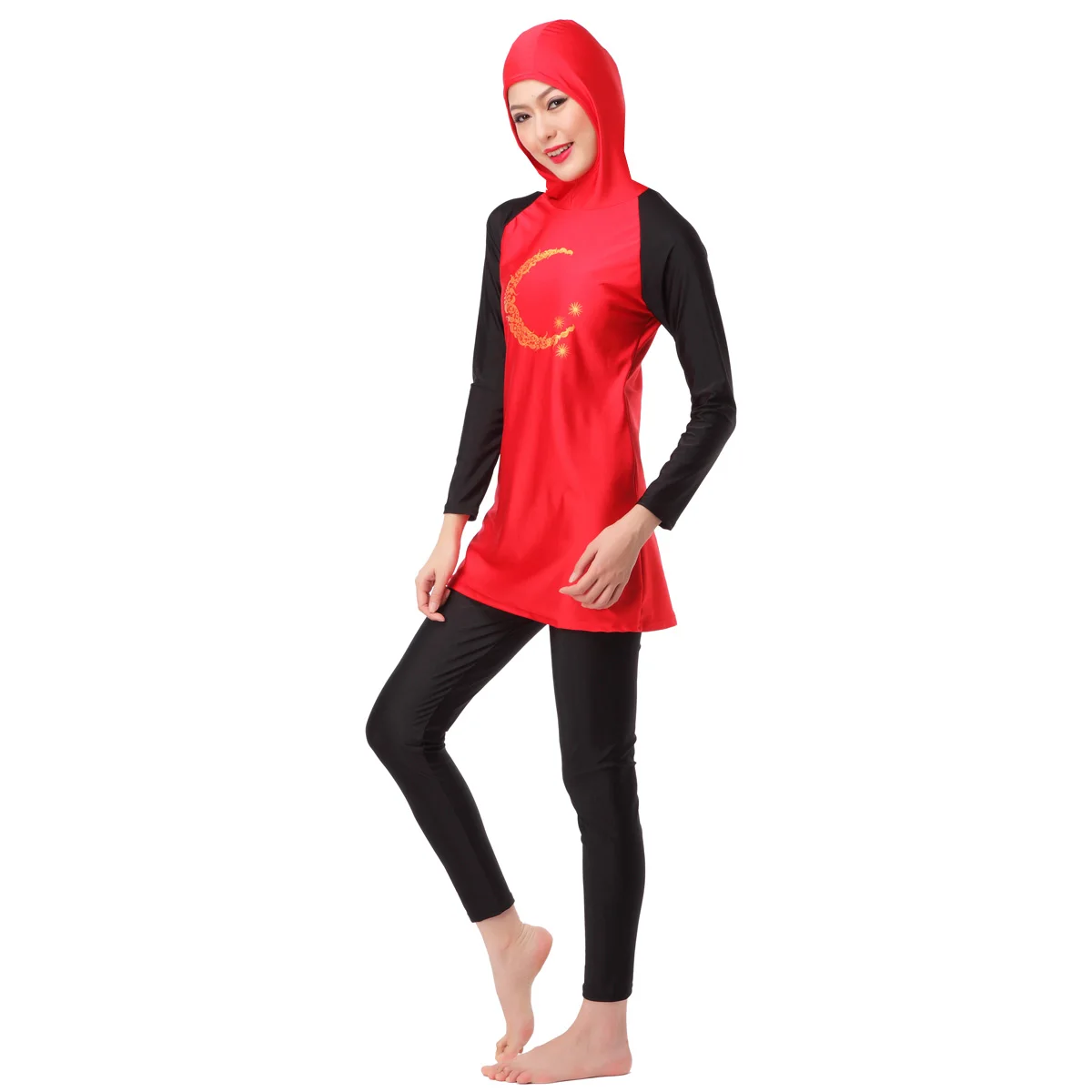 Costume da bagno Hijab modesto per tutto il corpo berretto da donna musulmana Plus Size costumi da bagno manica lunga costume da bagno Casual S-XXXL HW10G