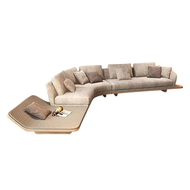 Wabi Silent Wind Arc Corner مزيج على شكل خاص أريكة شقة كبيرة متوسطة الطراز القديم #6