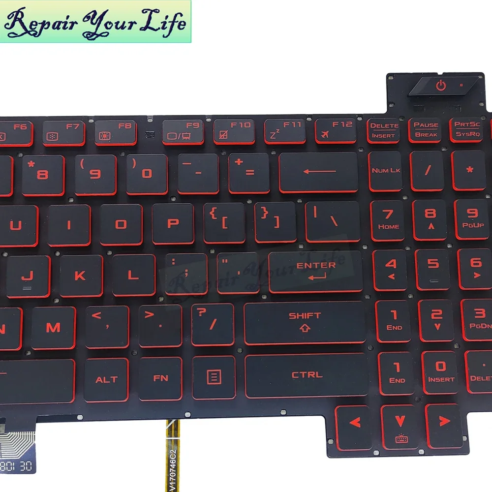 Imagem -03 - Teclado Retroiluminado Vermelho dos Eua Asus Jogos Tuf Fx504 Fx504gd Fx504ge Fx504gm Fx80 Fx80g Fx80ge Fx80gm Fx80gd Fx80g Zx80g V170746es1