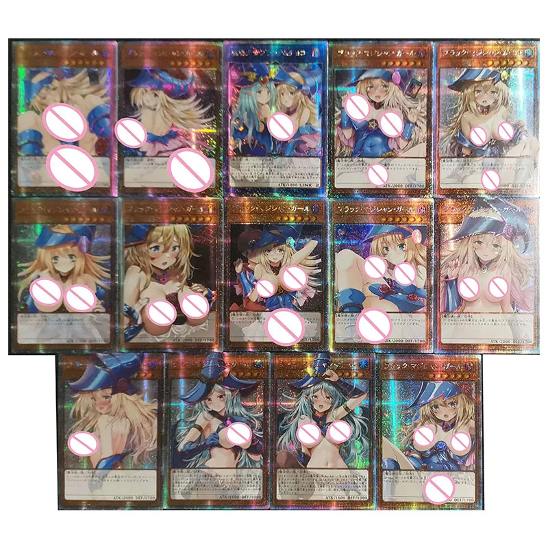 Anime Goddess Story DIY ACG Yu-Gi-Oh Black Magician Girl Toys for boys Tabletop Battle Games Collectible Cards Birthday Present