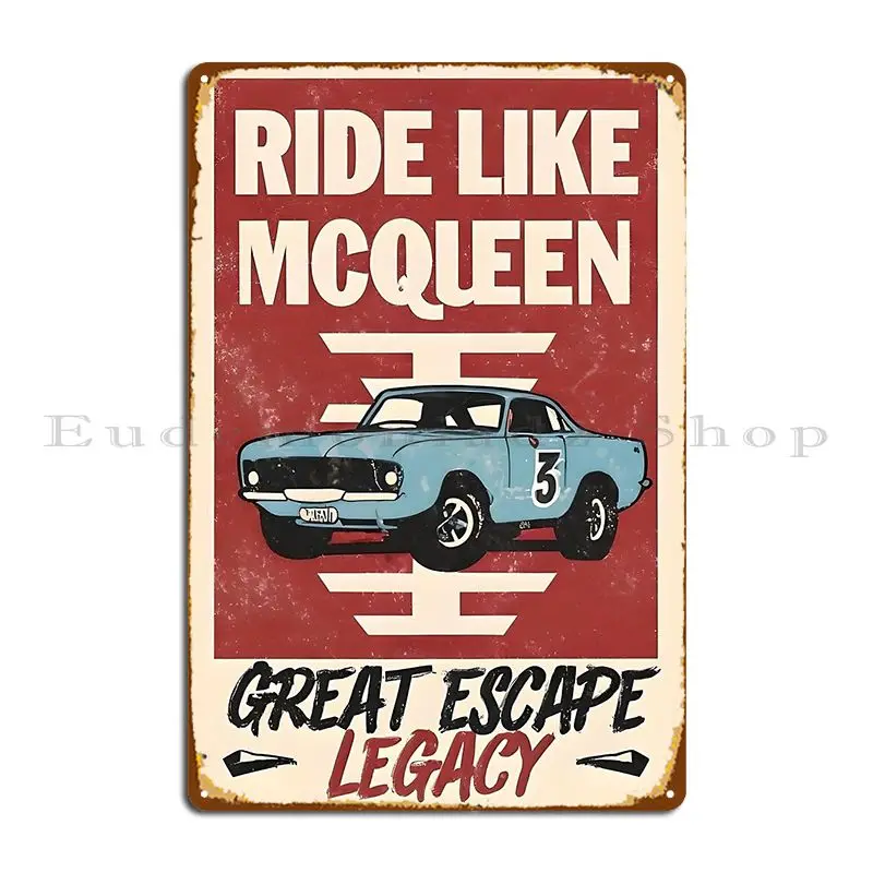 Ride Like Mcqueen Metal Sign Bar Plaques Club Bar Home Print Tin Sign Poster