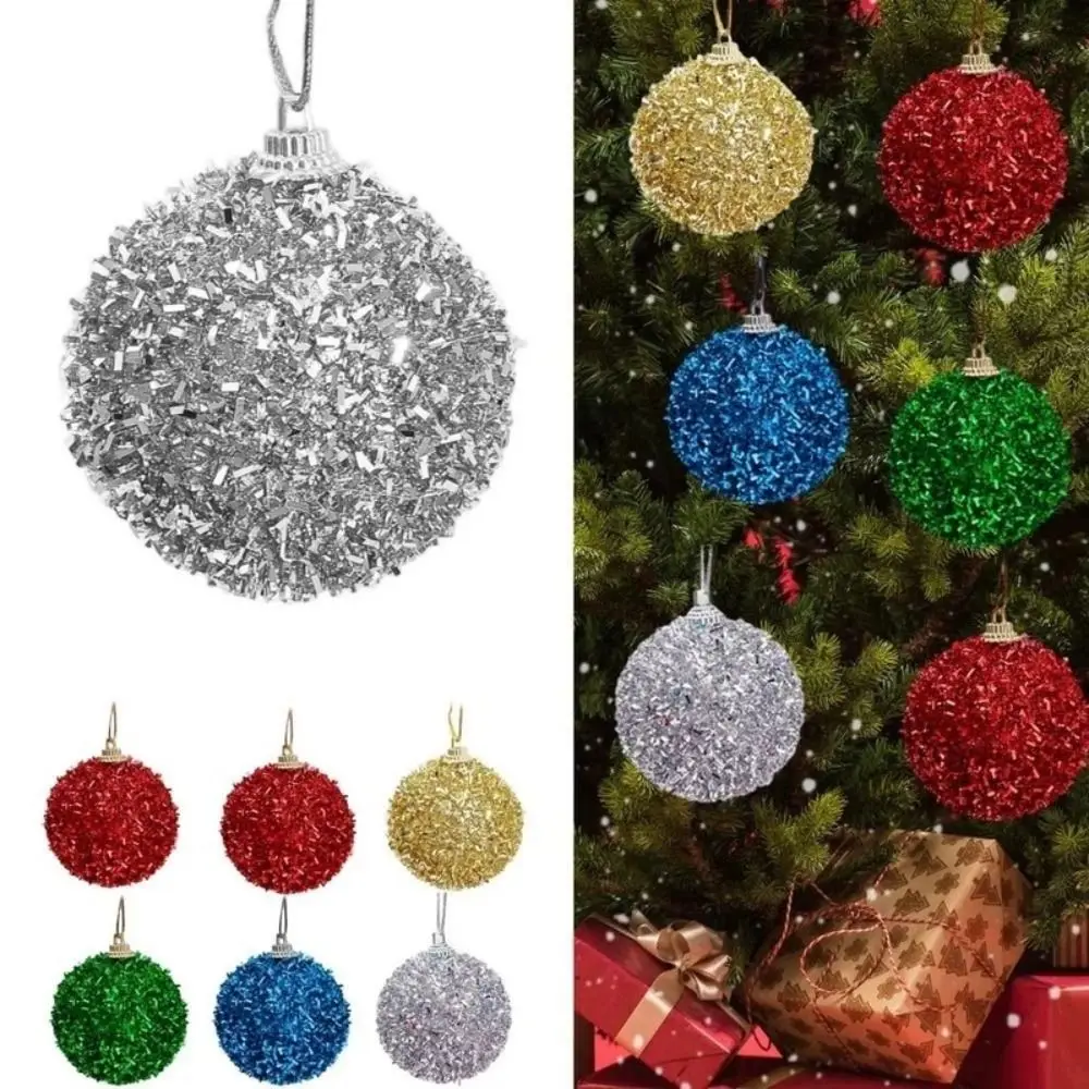 6 قطعة 6 سنتيمتر عيد الميلاد الكرة عيد الميلاد الحلي هدية الكرة شجرة عيد الميلاد زخرفة لامعة DIY بها بنفسك شجرة عيد الميلاد معلقة المعلقات زينة عيد الميلاد