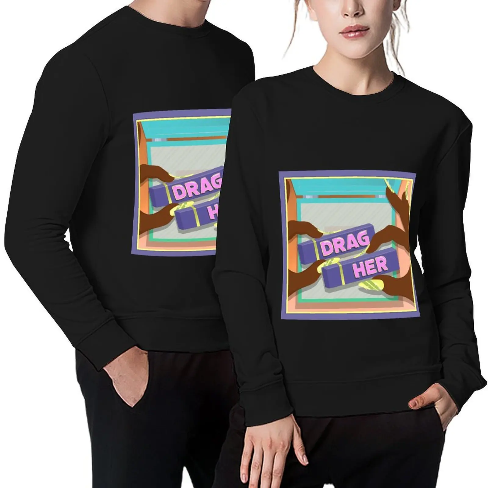 

DRAG HER COLOR Pullover anime clothing tracksuit men blouse male clothes sweatshirt men