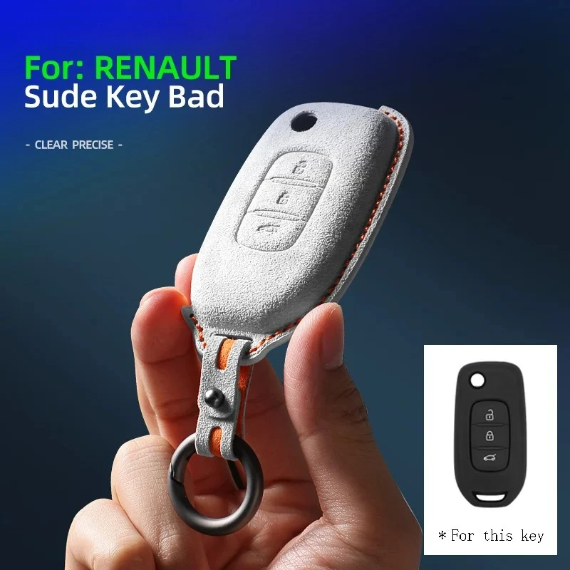

Suede Car Key Case Cover Shell For Renault Megane 3 Dacia Duster Kadjar Captur Symbol 3 Buttons Koleos Car Remote Protector