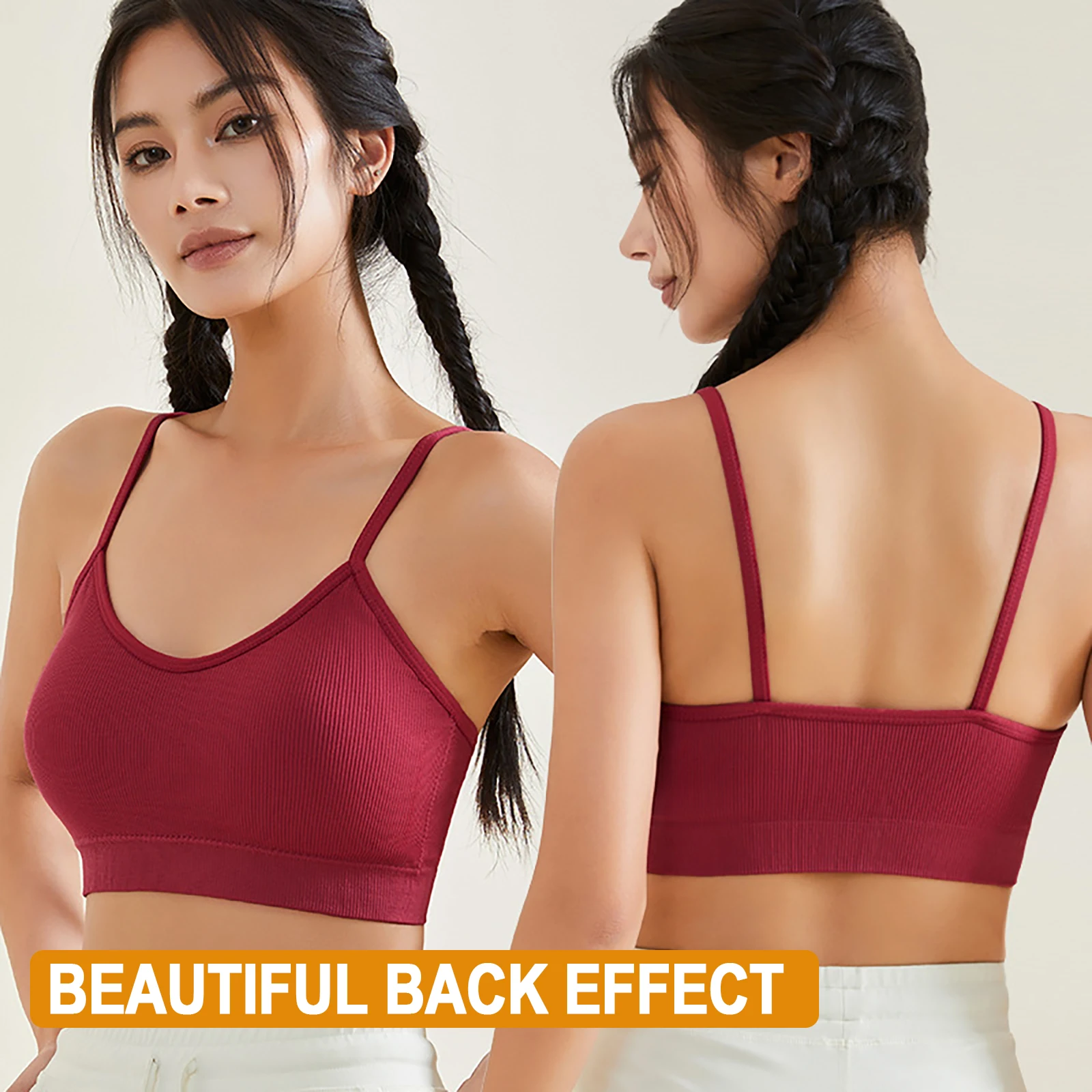 IUSIBRALEA Bra for Women Underwear Large Size One-Piece Suspender Beautiful Back Gathers Shockproof Sports Push Up Fitness Yoga